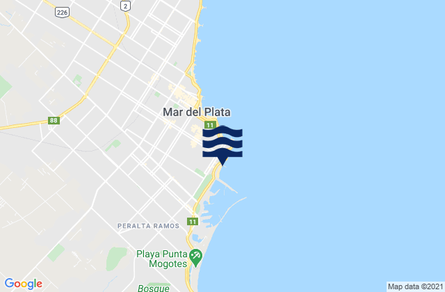 Carte des horaires des marées pour Biologia (Mar del Plata), Argentina