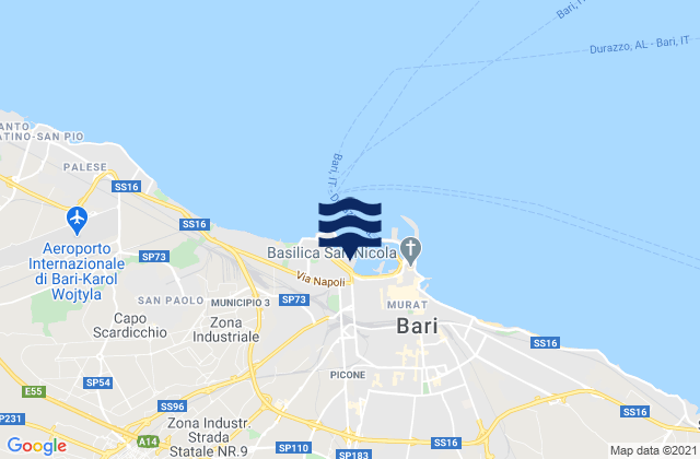 Carte des horaires des marées pour Bitritto, Italy