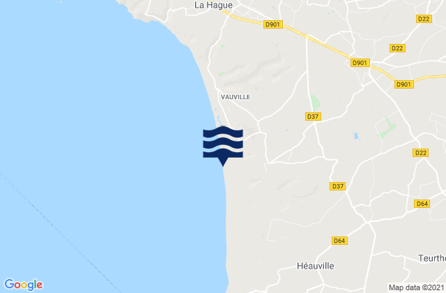 Carte des horaires des marées pour Biville, France