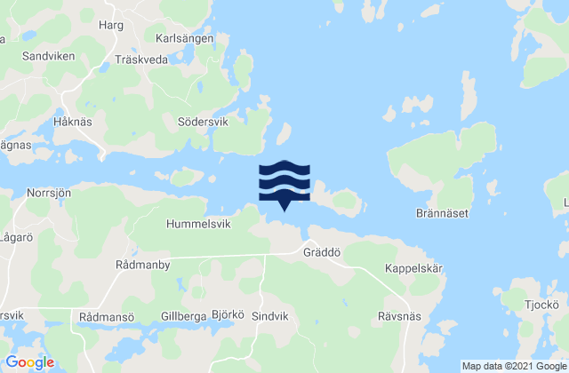 Carte des horaires des marées pour Björkö, Sweden