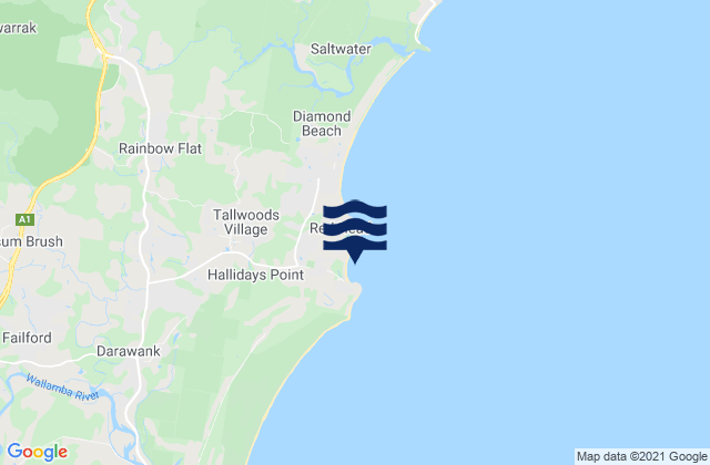 Carte des horaires des marées pour Black Head Beach, Australia