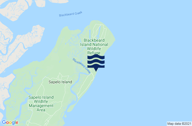 Carte des horaires des marées pour Blackbeard Creek Blackbeard Island, United States