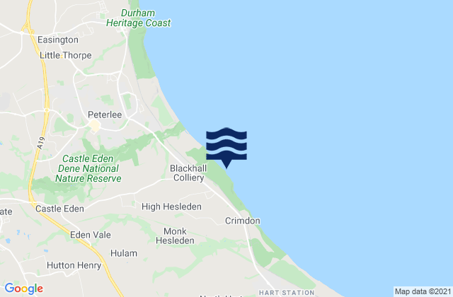 Carte des horaires des marées pour Blackhall Rocks Beach, United Kingdom