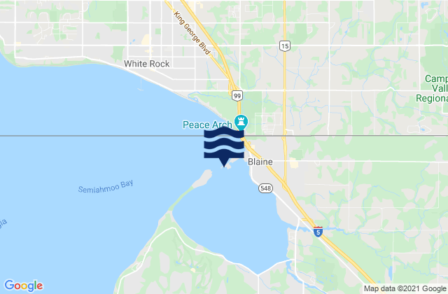 Carte des horaires des marées pour Blaine Drayton Harbor, Canada