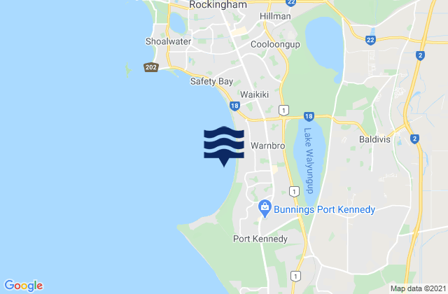 Carte des horaires des marées pour Blanche Port, Australia