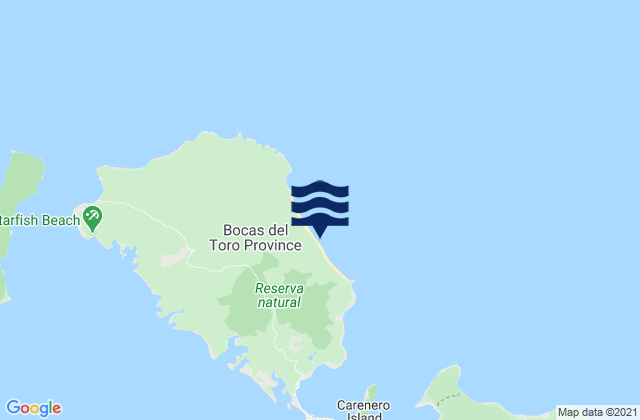 Carte des horaires des marées pour Bluff, Panama
