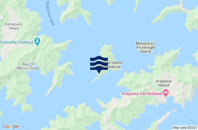 Carte des horaires des marées pour Blumine Island, New Zealand