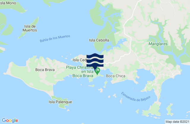 Carte des horaires des marées pour Boca Chica, Panama