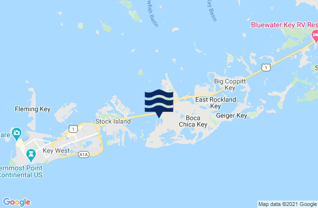 Carte des horaires des marées pour Boca Chica Marina, United States