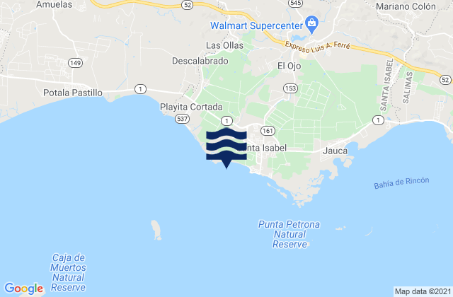 Carte des horaires des marées pour Boca Velázquez Barrio, Puerto Rico