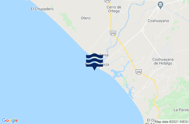 Carte des horaires des marées pour Boca de Apisa, Mexico