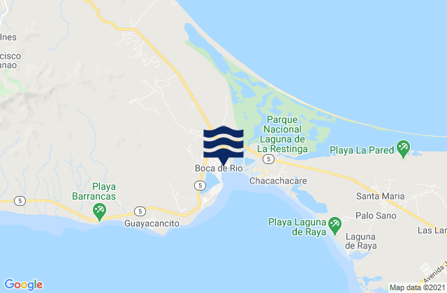 Carte des horaires des marées pour Boca de Río, Venezuela