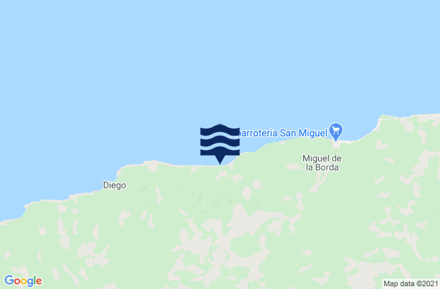 Carte des horaires des marées pour Boca del Guásimo, Panama