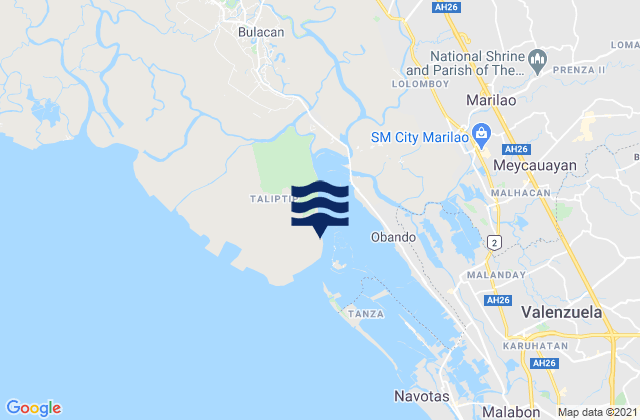 Carte des horaires des marées pour Bocaue, Philippines