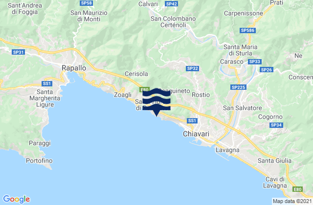 Carte des horaires des marées pour Bocco, Italy