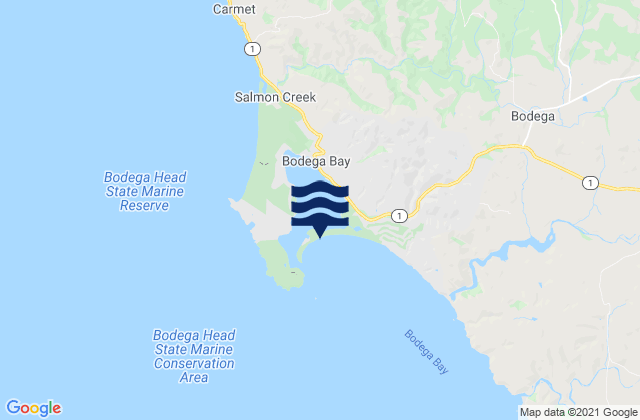 Carte des horaires des marées pour Bodega Bay, United States
