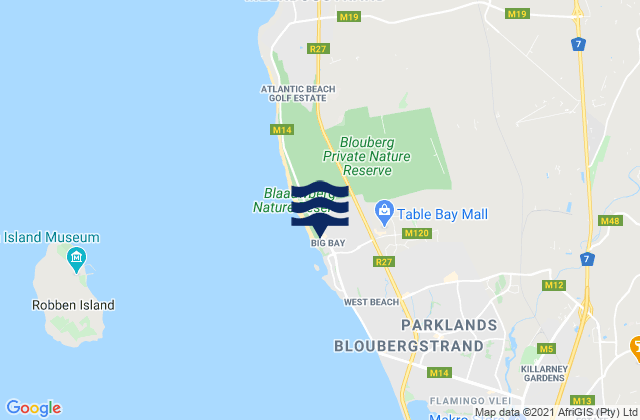 Carte des horaires des marées pour Bog Bay, South Africa