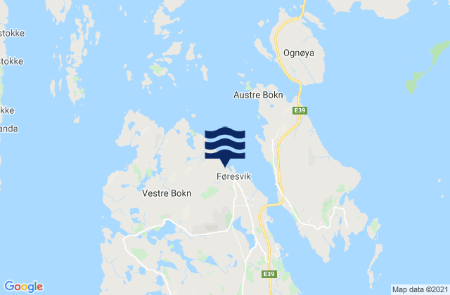 Carte des horaires des marées pour Bokn, Norway