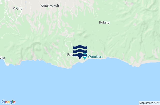 Carte des horaires des marées pour Bola, Indonesia