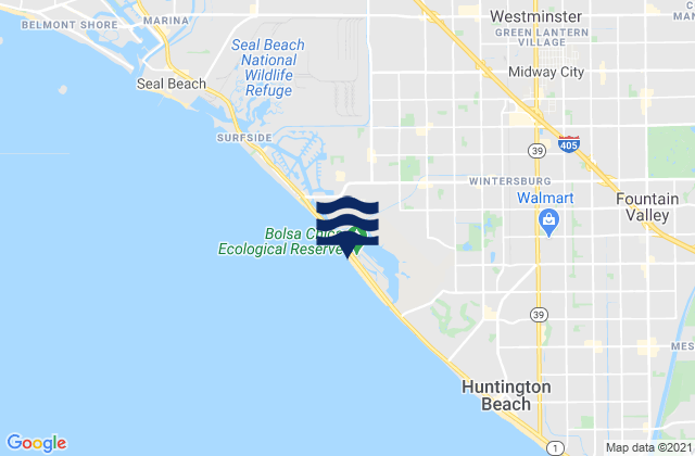 Carte des horaires des marées pour Bolsa Chica State Beach, United States