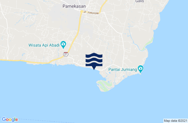 Carte des horaires des marées pour Bong, Indonesia