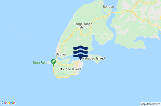 Carte des horaires des marées pour Bongao, Philippines