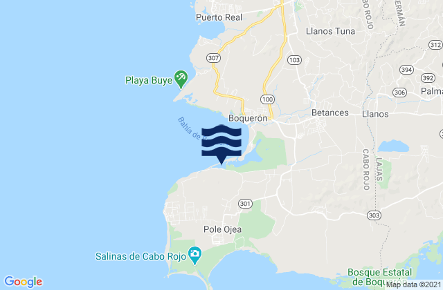 Carte des horaires des marées pour Boquerón Barrio, Puerto Rico