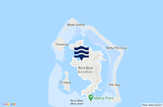 Carte des horaires des marées pour Bora-Bora, French Polynesia