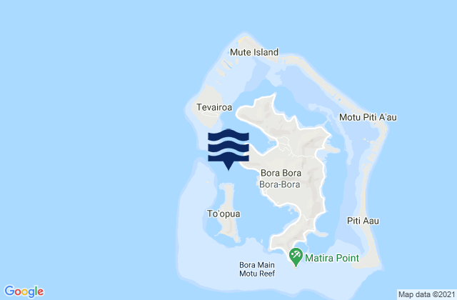 Carte des horaires des marées pour Borabora Island, French Polynesia