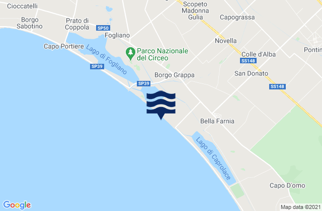Carte des horaires des marées pour Borgo Grappa, Italy