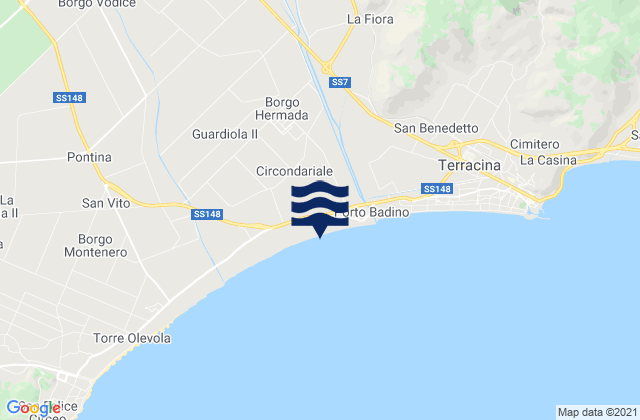 Carte des horaires des marées pour Borgo Hermada, Italy