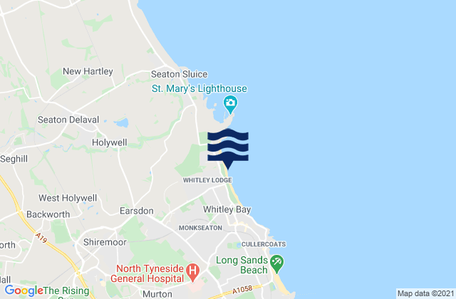 Carte des horaires des marées pour Borough of North Tyneside, United Kingdom