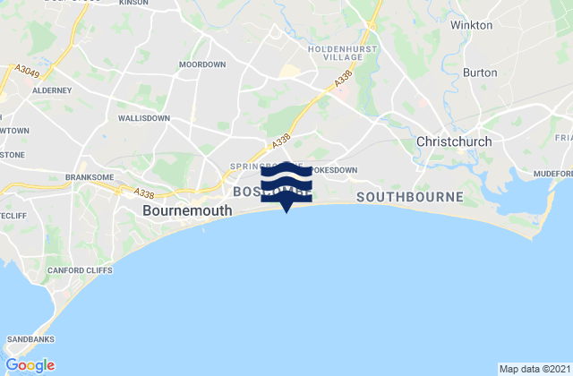 Carte des horaires des marées pour Boscombe Pier, United Kingdom