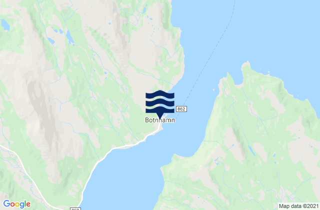 Carte des horaires des marées pour Botnhamn, Norway