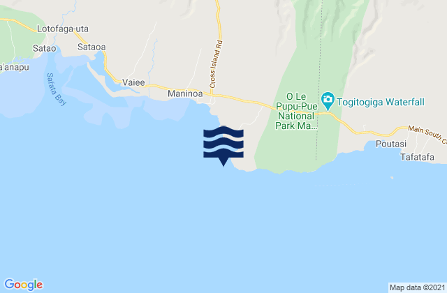Carte des horaires des marées pour Boulders, Samoa