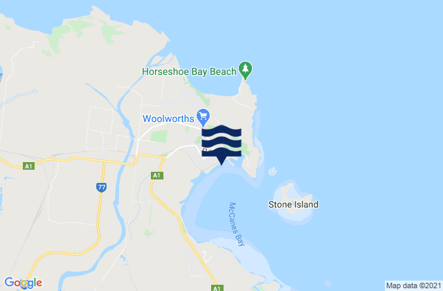 Carte des horaires des marées pour Bowen, Australia
