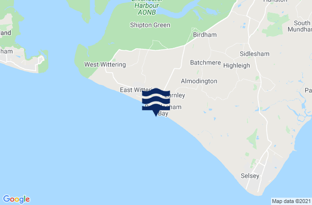 Carte des horaires des marées pour Bracklesham Bay Beach, United Kingdom