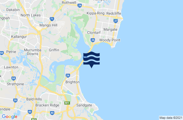 Carte des horaires des marées pour Bramble Bay, Australia