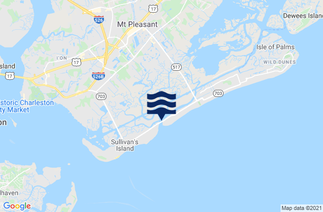 Carte des horaires des marées pour Breach Inlet (Isle Of Palms), United States