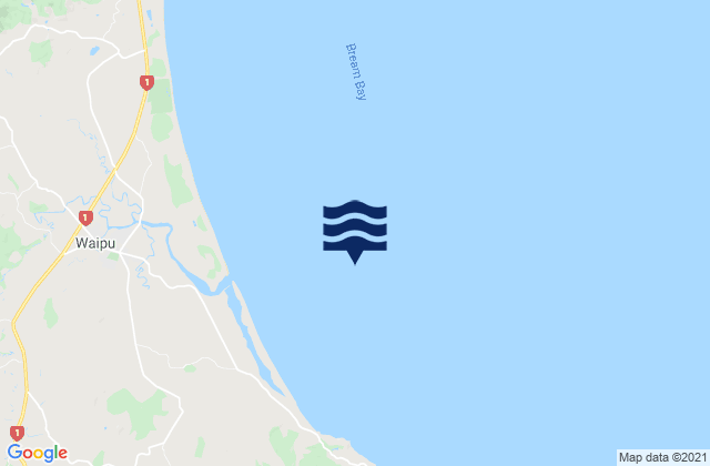 Carte des horaires des marées pour Bream Bay, New Zealand