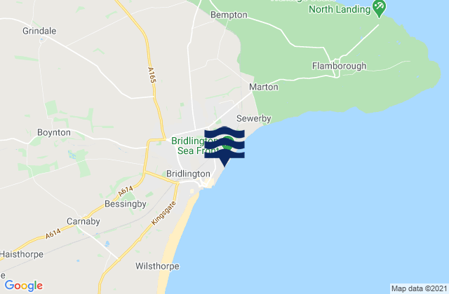 Carte des horaires des marées pour Bridlington Beach, United Kingdom