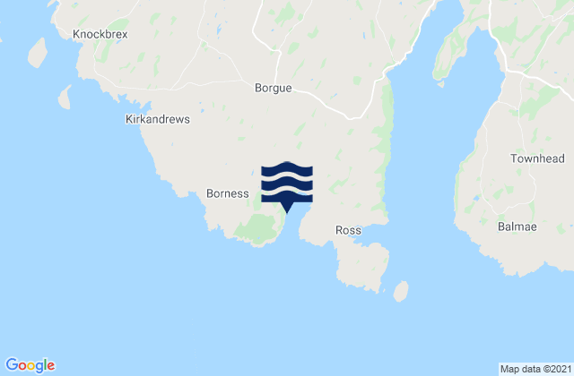 Carte des horaires des marées pour Brighouse Bay, United Kingdom
