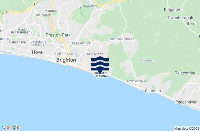 Carte des horaires des marées pour Brighton Marina, United Kingdom