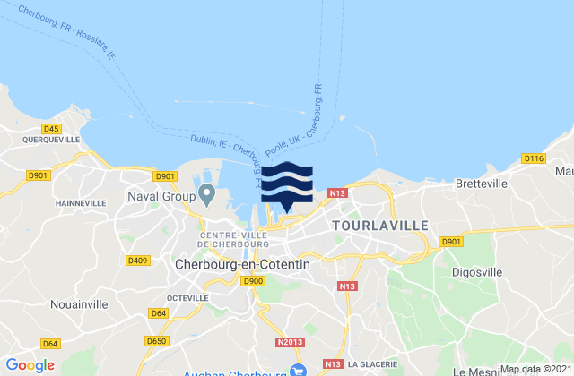 Carte des horaires des marées pour Brix, France