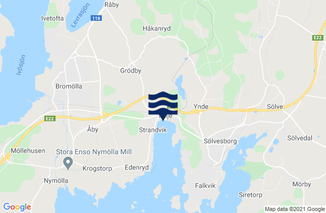 Carte des horaires des marées pour Bromölla Kommun, Sweden