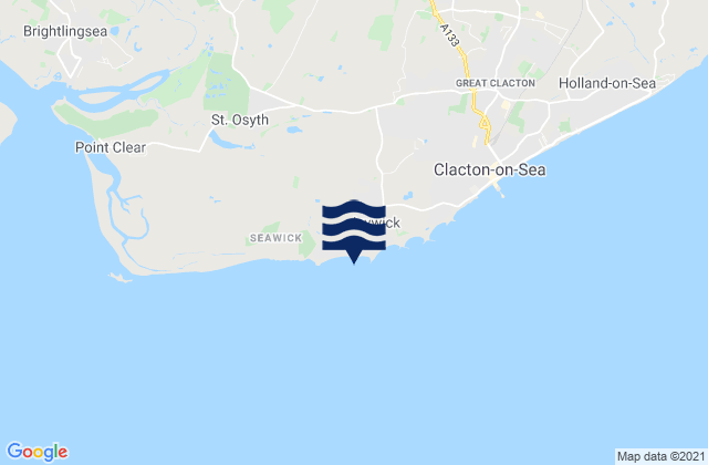 Carte des horaires des marées pour Brooklands Beach, United Kingdom