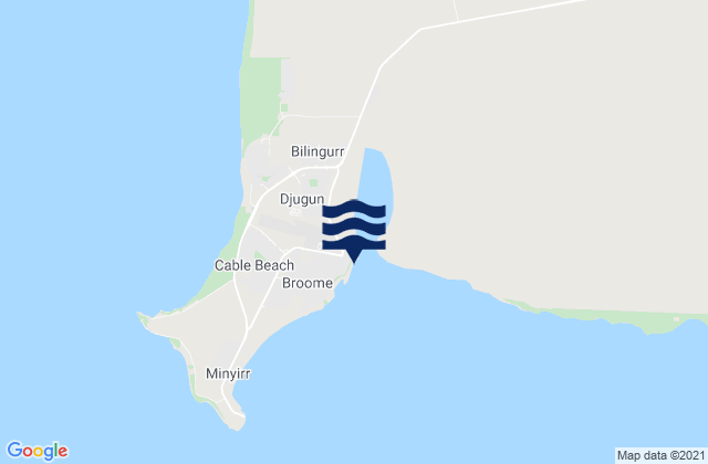 Carte des horaires des marées pour Broome, Australia