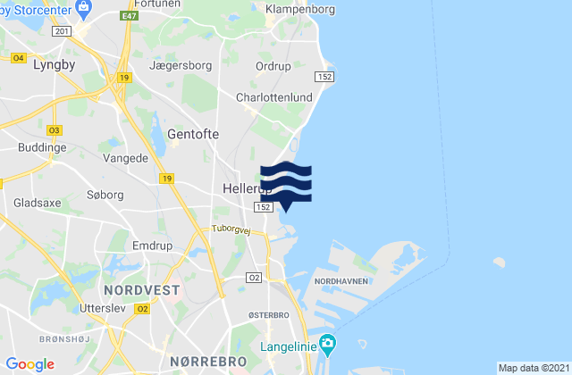 Carte des horaires des marées pour Buddinge, Denmark