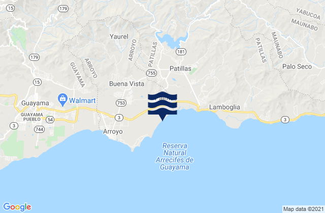Carte des horaires des marées pour Buena Vista, Puerto Rico