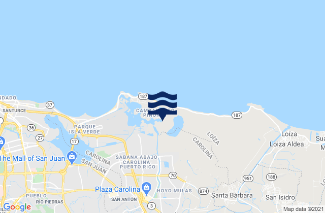 Carte des horaires des marées pour Buena Vista Barrio (Inactive), Puerto Rico